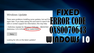 Installation failed with error code 0x80070643 net framework как исправить