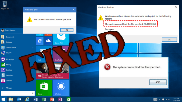 [FIXED] The System Cannot Find the File Specified in Windows 10 Error