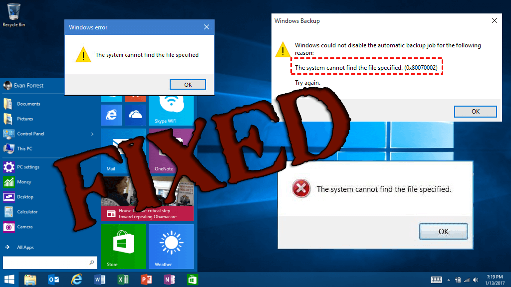 windows cannot open the required file