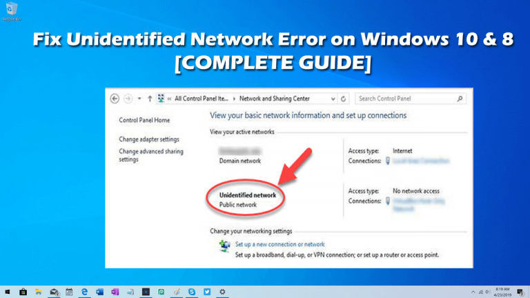 how to fix unidentified network windows 10 internet access