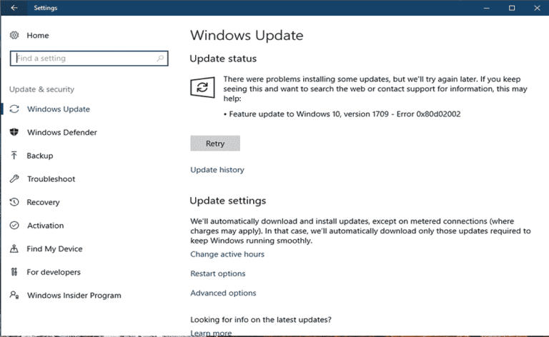 Top 5 Solutions To Fix Windows Update Error 0x80d02002 in Windows 10