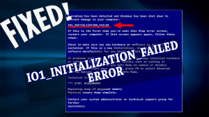 I01 initialization failed windows 10 как исправить