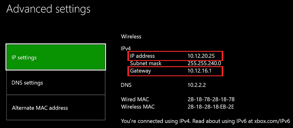 what can i put in for a alternate mac address for xbox one