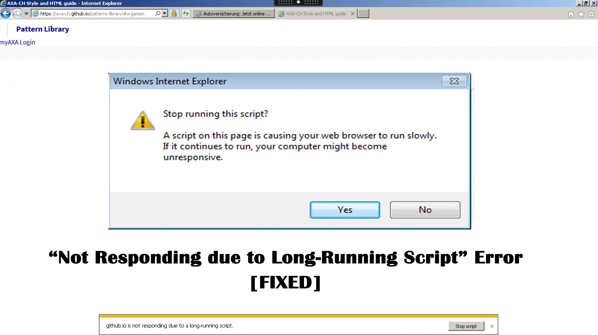 is not responding due to a long running script