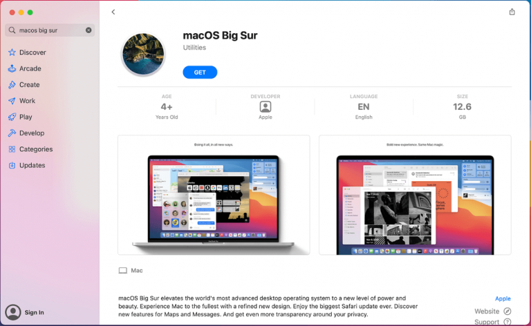 Big Sur instal the last version for ipod