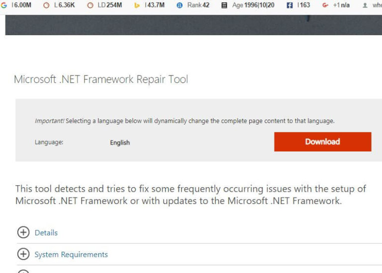 Net framework repair tool